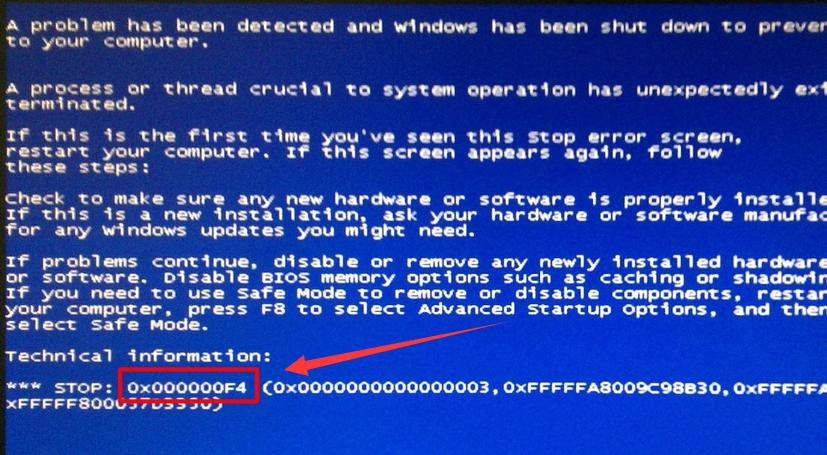 蓝屏代码0xc00000f4如何修复？